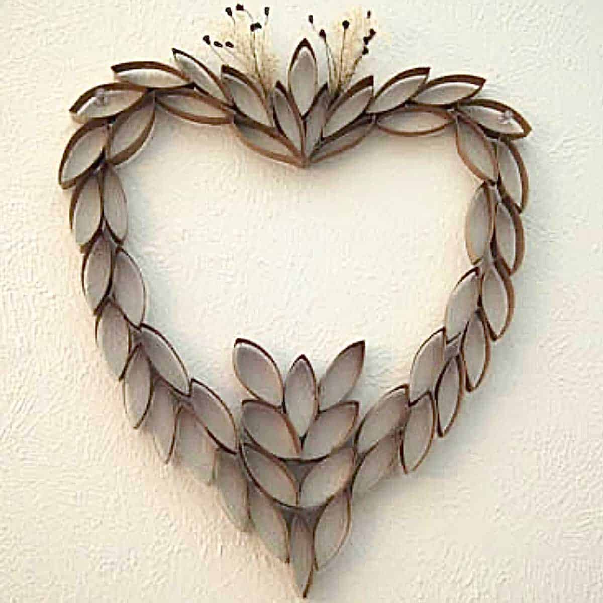 Make Your Own Heart Wall Decoration From Toilet Paper Tubes