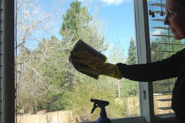 Washing windows with Happy Simple Living
