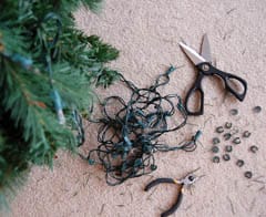 Removing Christmas lights at Happy Simple Living blog
