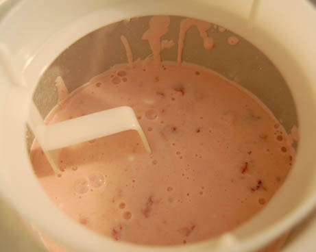 Churning frozen yogurt at Happy Simple Living blog