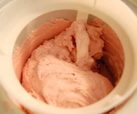 Homemade strawberry frozen yogurt at Happy Simple Living blog
