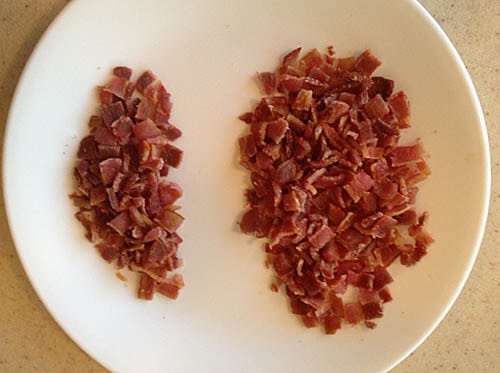 Crumbled bacon at Happy Simple Living blog