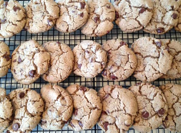 Warm chocolate chip cookies from Happy Simple Living blog