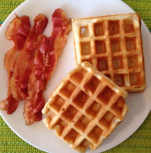 Waffles and bacon