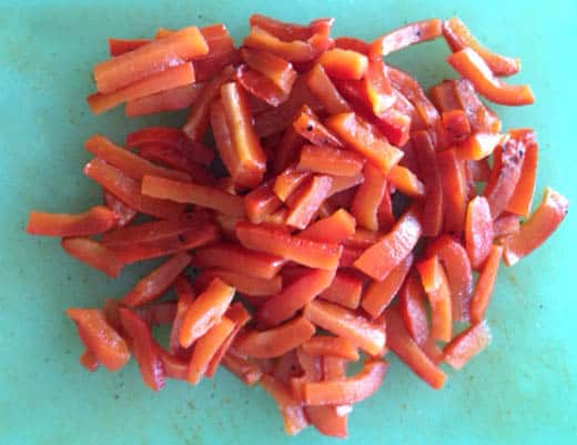 Chopped roasted red peppers