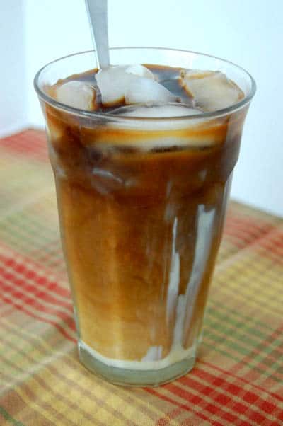 Iced coffee with sweetened condensed milk