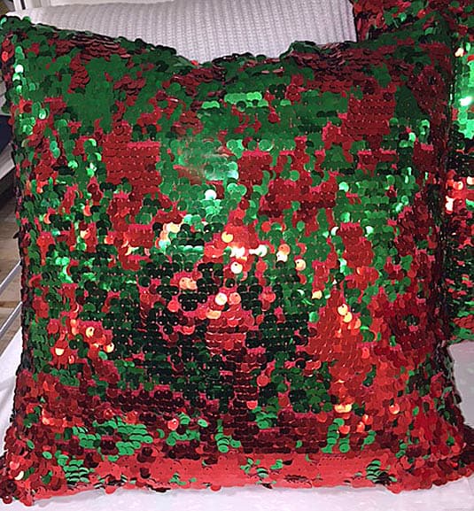 sequined throw pillows