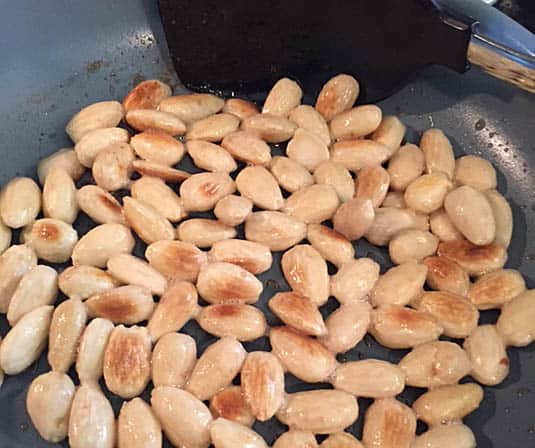 Toasting almonds in butter | Happy Simple Living blog