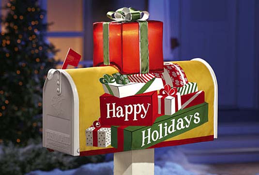 festive holiday mail box cover