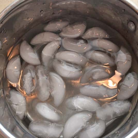Ice and water