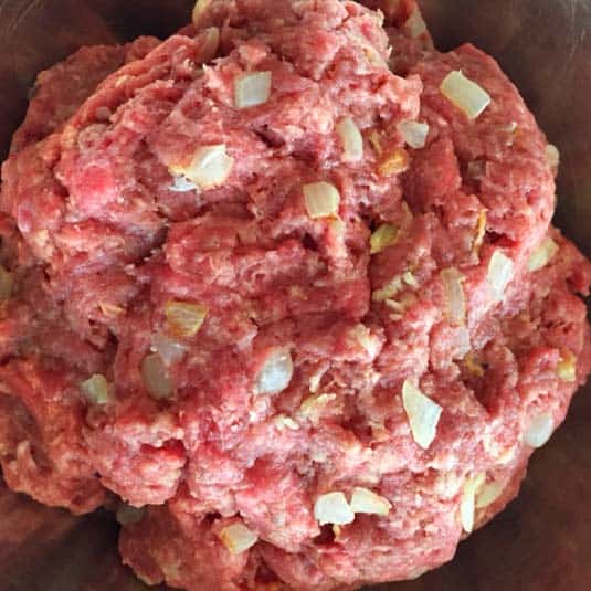 meatball mixture in a bowl.
